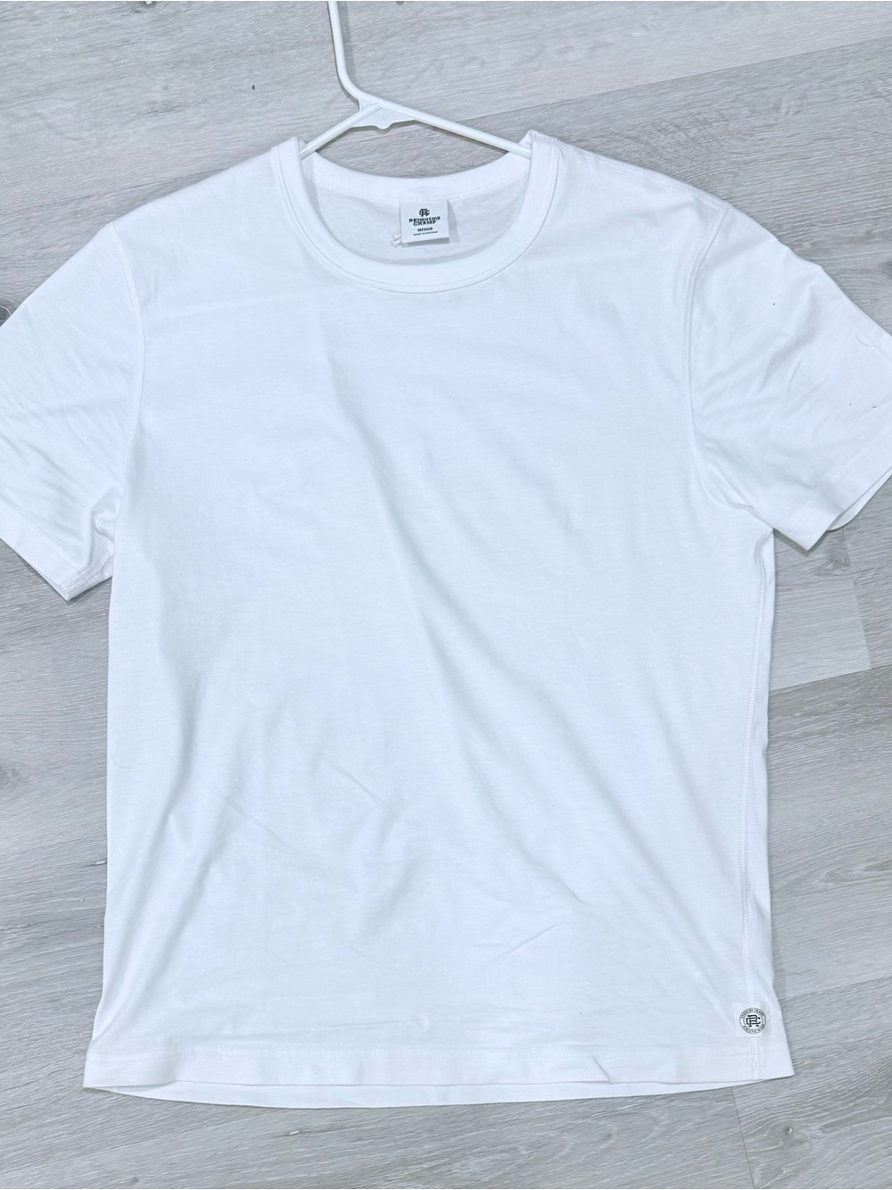 Reigning Champ Lightweight Jersey Slim Crew Shirt, White, NWOTs, Medium